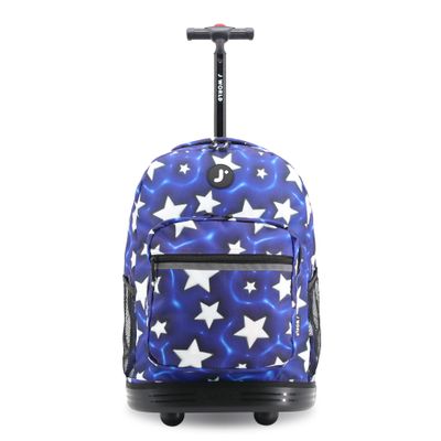 J World New York Sunrise Kids Rolling Backpack - Puffy Star