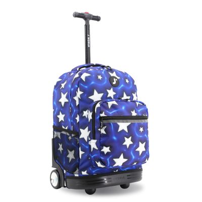 J World New York Sunrise Kids Rolling Backpack - Puffy Star