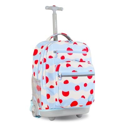 J World New York Sunrise Kids Rolling Backpack - Floating Apple