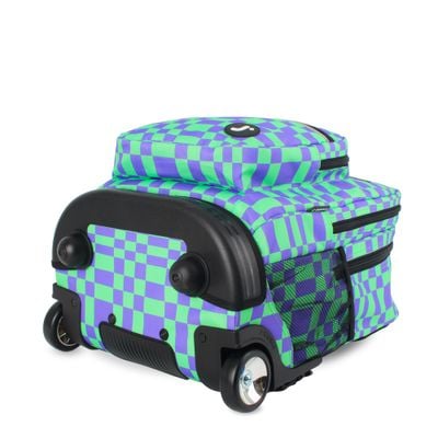 J World New York Sunrise Kids Rolling Backpack - Pixel Checkers