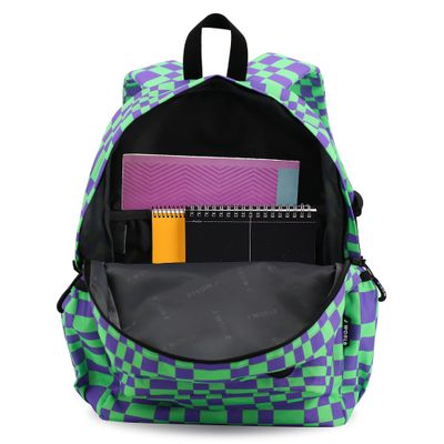 J World New York Unisex Kid'S Oz School Backpack - Pixel Checkers