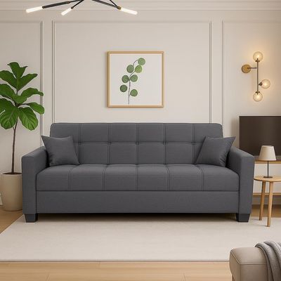 Alba Sofa Cum Bed – 3 Seater Fabric Sofa Bed for Living Room | Modern Convertible Sofa with Sleeping Function | Space-Saving Sofa Bed for Home & Guest Use 