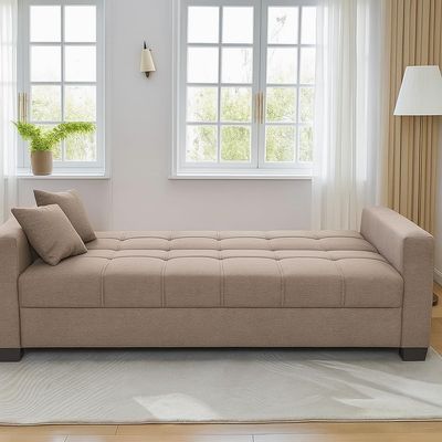 Alba Sofa Cum Bed – 3 Seater Fabric Sofa Bed for Living Room | Modern Convertible Sofa with Sleeping Function | Space-Saving Sofa Bed for Home & Guest Use 