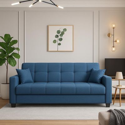 Alba Sofa Cum Bed – 3 Seater Fabric Sofa Bed for Living Room | Modern Convertible Sofa with Sleeping Function | Space-Saving Sofa Bed for Home & Guest Use 