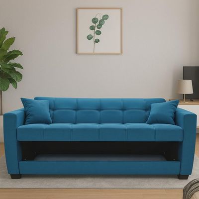 Alba Sofa Cum Bed – 3 Seater Fabric Sofa Bed for Living Room | Modern Convertible Sofa with Sleeping Function | Space-Saving Sofa Bed for Home & Guest Use 