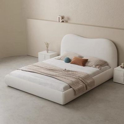 Maple Home Bed Frame Fleece Fabric Wrap Wooden Platform Bed Upholstered Premium Bedroom Apartments Villa Beds(King 180*200)