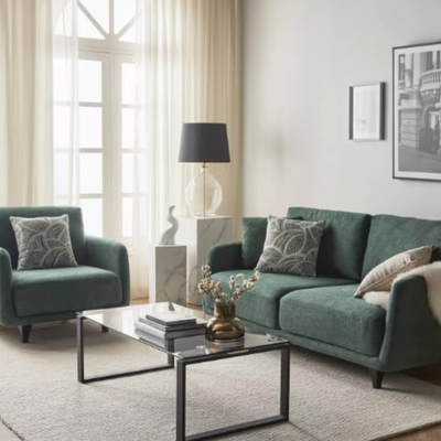 2-Seater Fabric Sofa L180xW85xH84 - Green
