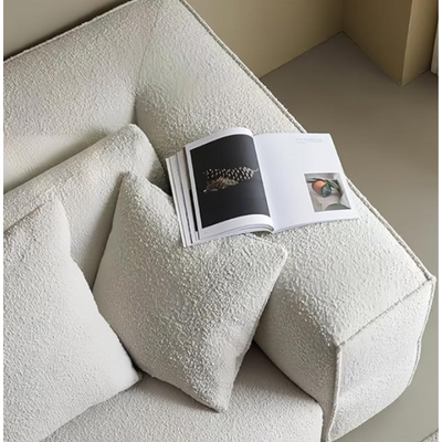Modern Sofa, 3-Seater Living Room Couch with Throw Pillows, Light Grey