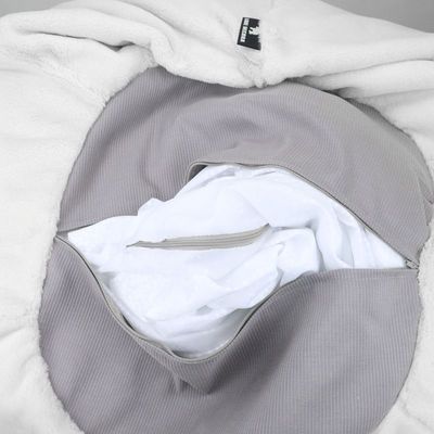 Luxe Decora Cocoon | Plush Short Hair Fur Bean Bag for Ultimate Comfort and Style | With Polystyrene Beads Filling | Best for Kids and Adults (White, Medium)