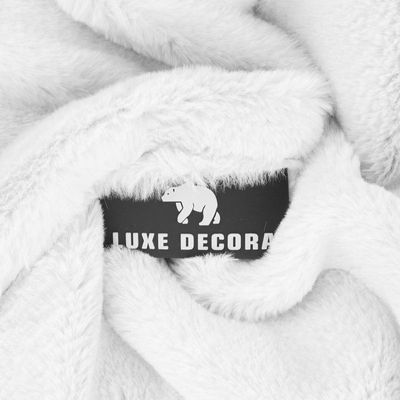 Luxe Decora Cocoon | Plush Short Hair Fur Bean Bag for Ultimate Comfort and Style | With Polystyrene Beads Filling | Best for Kids and Adults (White, Medium)