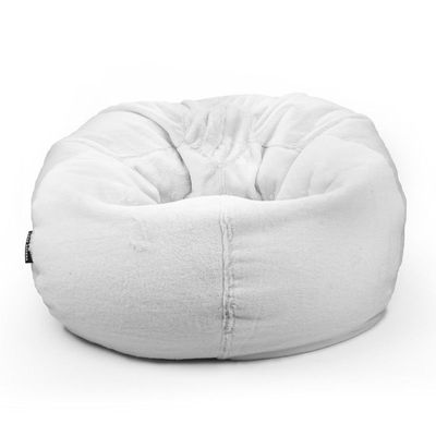 Luxe Decora Cocoon | Plush Short Hair Fur Bean Bag for Ultimate Comfort and Style | With Polystyrene Beads Filling | Best for Kids and Adults (White, X-Large)