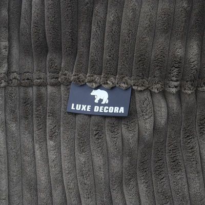 Luxe Decora Solco - Channel Design Fur Bean Bag for Contemporary Comfort | With Polystyrene Beads Filling | Best for Kids and Adults (Mocha, Medium)