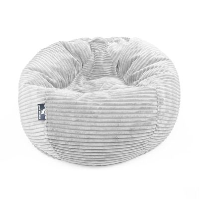 Luxe Decora Solco - Channel Design Fur Bean Bag for Contemporary Comfort | With Polystyrene Beads Filling | Best for Kids and Adults (White, Medium)