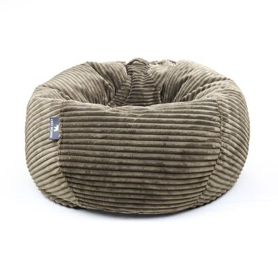 Luxe Decora Solco - Channel Design Fur Bean Bag for Contemporary Comfort | With Polystyrene Beads Filling | Best for Kids and Adults (Mocha, Large)