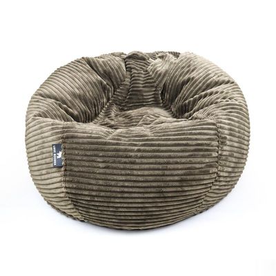 Luxe Decora Solco - Channel Design Fur Bean Bag for Contemporary Comfort | With Polystyrene Beads Filling | Best for Kids and Adults (Mocha, Large)