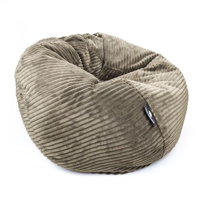 Luxe Decora Solco - Channel Design Fur Bean Bag for Contemporary Comfort | With Polystyrene Beads Filling | Best for Kids and Adults (Mocha, Large)