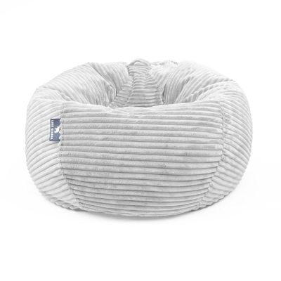 Luxe Decora Solco - Channel Design Fur Bean Bag for Contemporary Comfort | With Polystyrene Beads Filling | Best for Kids and Adults (White, Large)