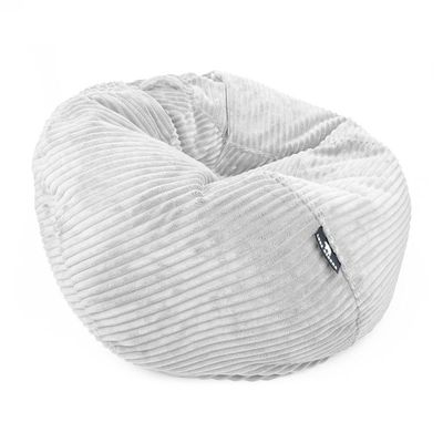 Luxe Decora Solco - Channel Design Fur Bean Bag for Contemporary Comfort | With Polystyrene Beads Filling | Best for Kids and Adults (White, Large)