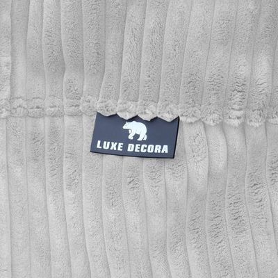 Luxe Decora Solco - Channel Design Fur Bean Bag for Contemporary Comfort | With Polystyrene Beads Filling | Best for Kids and Adults (White, X-Large)