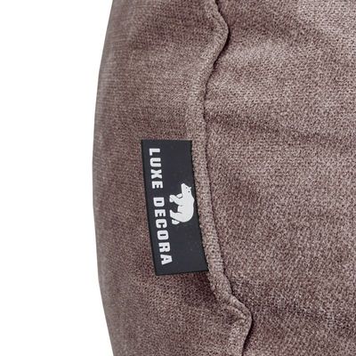Luxe Decora Crest Bean Bag | Premium Soft Woven Fabric Bean Bag with Unique Crest Shape | Water Repellent | Washable | Filled with Polystyrene Beads | Kids & Adults (Mocha Brown, Small)