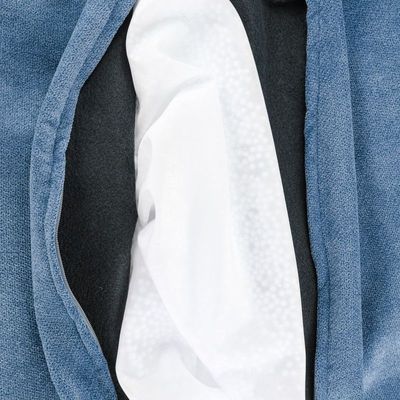 Luxe Decora Crest Bean Bag | Premium Soft Woven Fabric Bean Bag with Unique Crest Shape | Water Repellent | Washable | Filled with Polystyrene Beads | Kids & Adults (Sapphire Blue, Small)