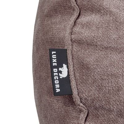 Luxe Decora Crest Bean Bag | Premium Soft Woven Fabric Bean Bag with Unique Crest Shape | Water Repellent | Washable | Filled with Polystyrene Beads | Kids & Adults (Mocha Brown, Large)