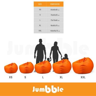 Jumbble Warper Outdoor Bean Bag | Water-Repellent Fabric | Comfortable Indoor & Outdoor Seating | Durable & Lightweight | Easy to Clean | Kids & Adults (Black, X-Large)