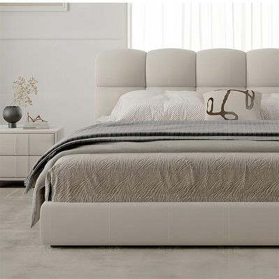 Maple Home Velvet Upholstered Bed Frame, Bubble-Shape Headboard, Soft & Supportive Platform Bed, Luxury Home Furniture Bed, Sturdy Wooden Base, 3 Sizes, Free Assembly（Super King Size 200*200）