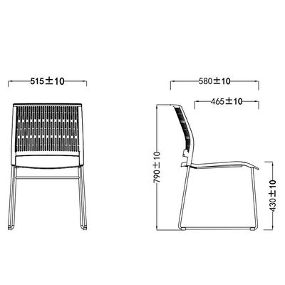 Mahmayi Modern UL UT-C166 Ergonomic Stackable Chair, Polypropylene (PP) Seat with Chrome Plated Metal Legs Ideal Saving Seating Solution for Offices, Cafeterias, Meeting Rooms and Events - Grey
