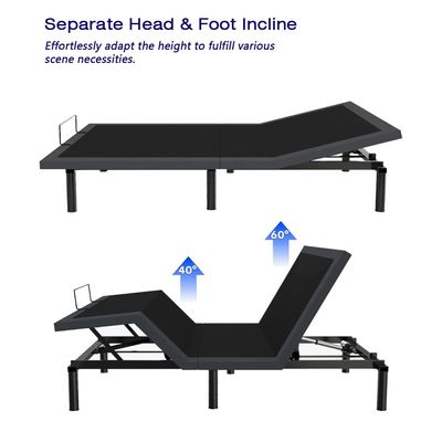 FLEXISPOT ME S5Q Queen Size Electric Adjustable Bed Frame with Zero Clearance Base Dual Quiet Motor Lift System, Wireless Remote Control - Black
