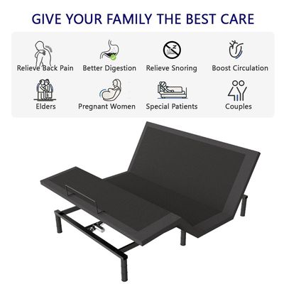 FLEXISPOT ME S5Q Queen Size Electric Adjustable Bed Frame with Zero Clearance Base Dual Quiet Motor Lift System, Wireless Remote Control - Black