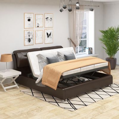 FLEXISPOT ME S5Q Queen Size Electric Adjustable Bed Frame with Zero Clearance Base Dual Quiet Motor Lift System, Wireless Remote Control - Black