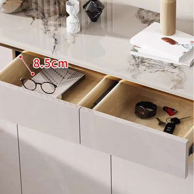 Modern Shoe Cabinet Closed Rack Living Room Shoes Storage System, OFF-White
