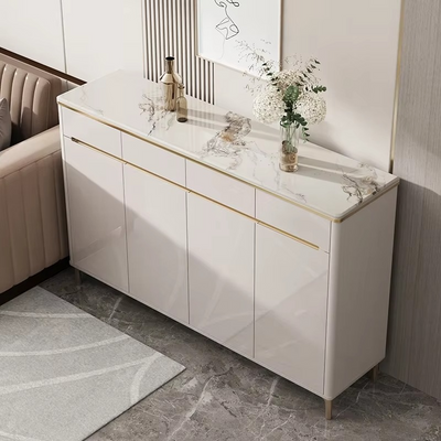 Modern Shoe Cabinet Closed Rack Living Room Shoes Storage System, OFF-White
