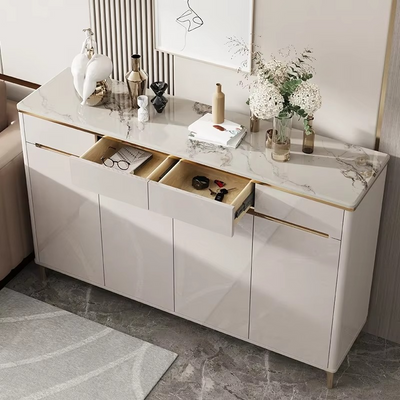Modern Shoe Cabinet Closed Rack Living Room Shoes Storage System, OFF-White