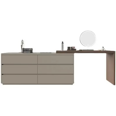 Luxury Vanity Dressing Table Drawer Storage Modern Container Dressing Table, Stone Grey