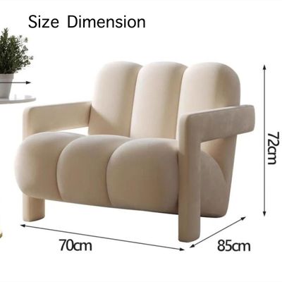 Danish Scandinavian Style Single Sofa Chair Made with Velvet Fabric