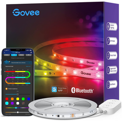 Govee RGBICSmart LED Lights, DIY Multiple Colors, Color Changing LED Lights Music Sync, Indoor 32.8ft 