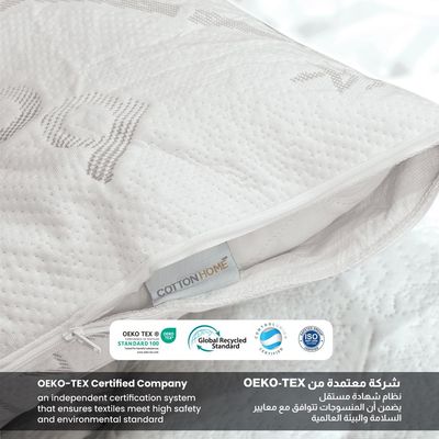 100% Waterproof Pillow Protector Bamboo Fabric , Standard Size 50x75cm , White