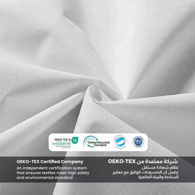 100% Waterproof Mattress Protector PU Laminated  Fabric , Super King  Size 200x200+30cm , White