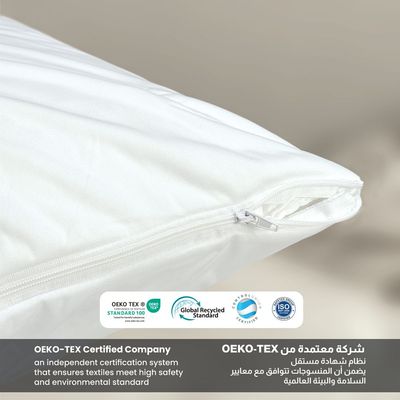 100% Waterproof Pillow Protector  PU Laminated Fabric , Standard Size 50x75cm , White