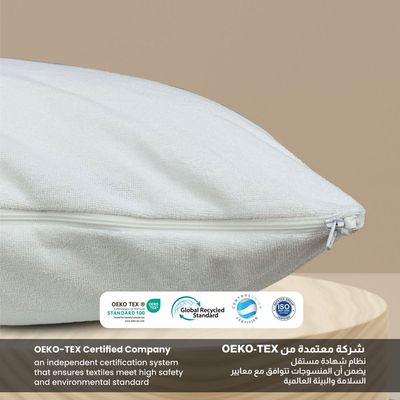 100% Waterproof Pillow Protector  Terry Cotton Fabric , Standard Size 50x75cm , White