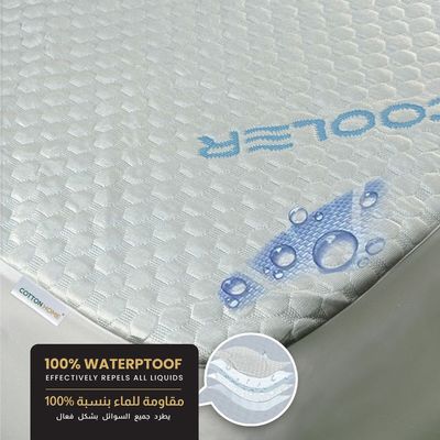 Breathable Coolent Mattress Protector 100% Waterproof Single Size  200x200+35cm ,White 
