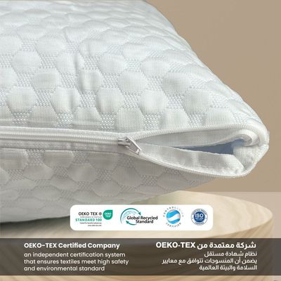 Breathable Coolant Pillow Protector 100% Waterproof Standard Size 50x75cm,White 