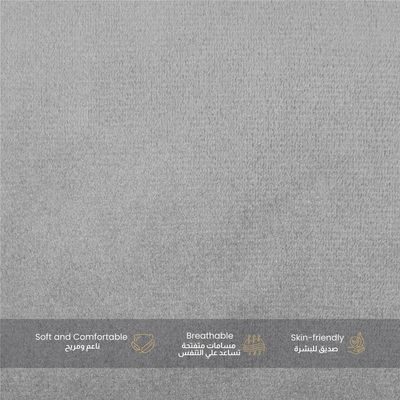Velvet Pregnancy Pillow G-Shape Full Body Pillow 70x140cm  With Removable Cover, Grey 