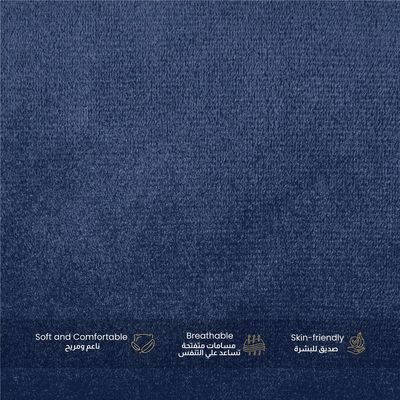 Velvet Pregnancy Pillow G-Shape Full Body Pillow 70x140cm  With Removable Cover, Navy Blue