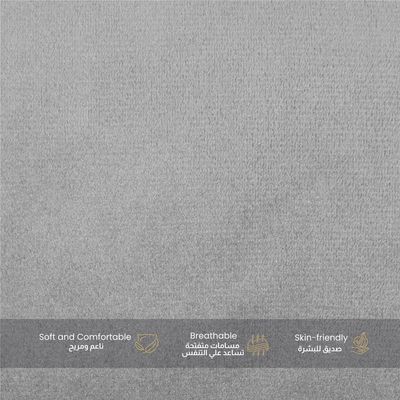 Velvet Pregnancy Pillow U-Shape Full Body Pillow 70x140cm  With Removable Cover, Grey 