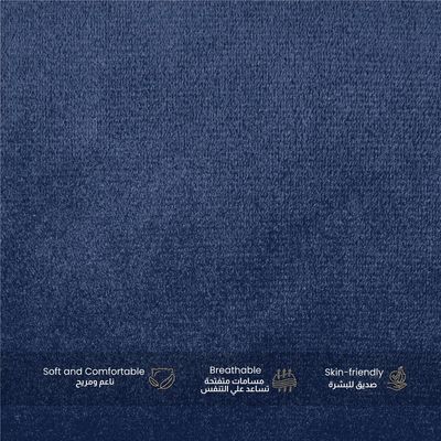 Velvet Pregnancy Pillow U-Shape Full Body Pillow 70x140cm  With Removable Cover, Navy Blue