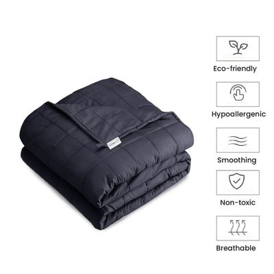 Weighted Blanket 100% Cotton ,7 Layer Quilted Blankets with Glass Beed 6.8kg ,150cm x 200cm , Grey