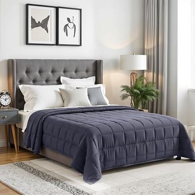 Weighted Blanket 100% Cotton ,7 Layer Quilted Blankets with Glass Beed 6.8kg ,150cm x 200cm , Grey